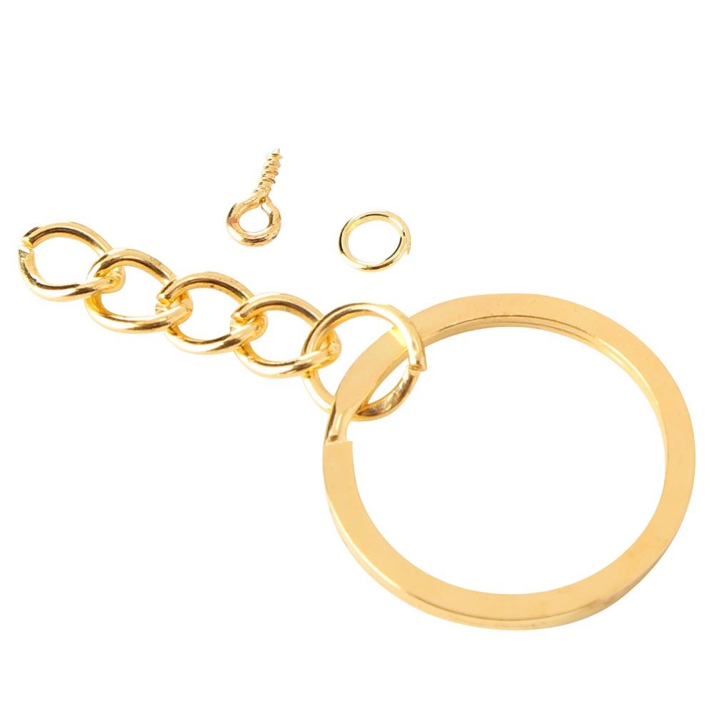 220pcs Gold DIY Keychain Rings Circle Keychain Findings Keychain Rings Kit  Jewelry Making