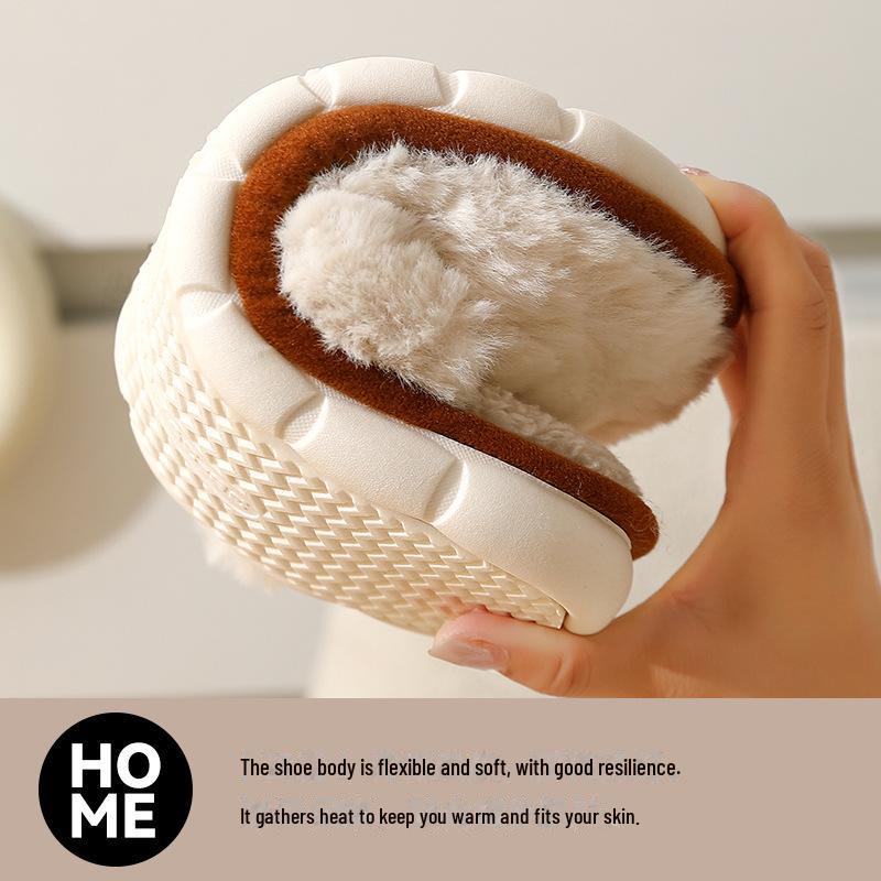 Winter 2023 Women's Plush Cotton Slippers: Cozy Velvet-Lined, Thick-Soled Comfort for Indoors