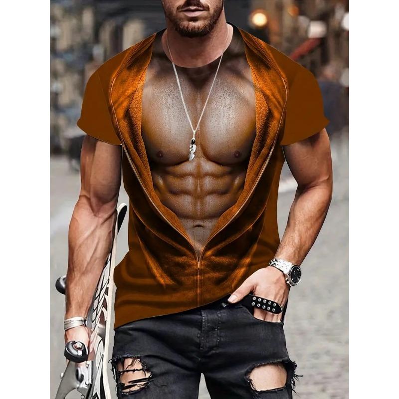 Pánské 3D tričko s krátkým rukávem, potištěné, volné, ležérní, s kulatým výstřihem, top s krátkým rukávem, trička dámská