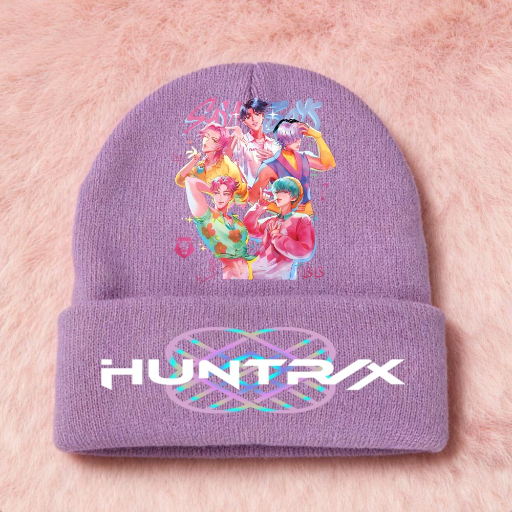 Latest KPop Demon Girls Knitted Hats Kpop Hunter Cartoon Children Headgear Cotton Cold Season Adorable Hat Anime Children Navidad Birth Date Gifts