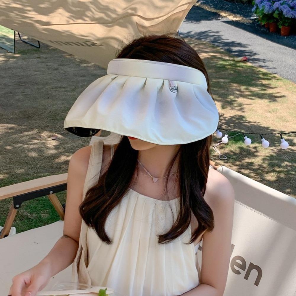 UV Protection Women Sunhat Big Brim Empty Top Hat Outdoor Beach Cap Bucket Hat  Girls