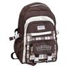 Schoolbag new large-capacity student schoolbag plaid contrasting color college style multi-layer backpack travel junior high school backpack