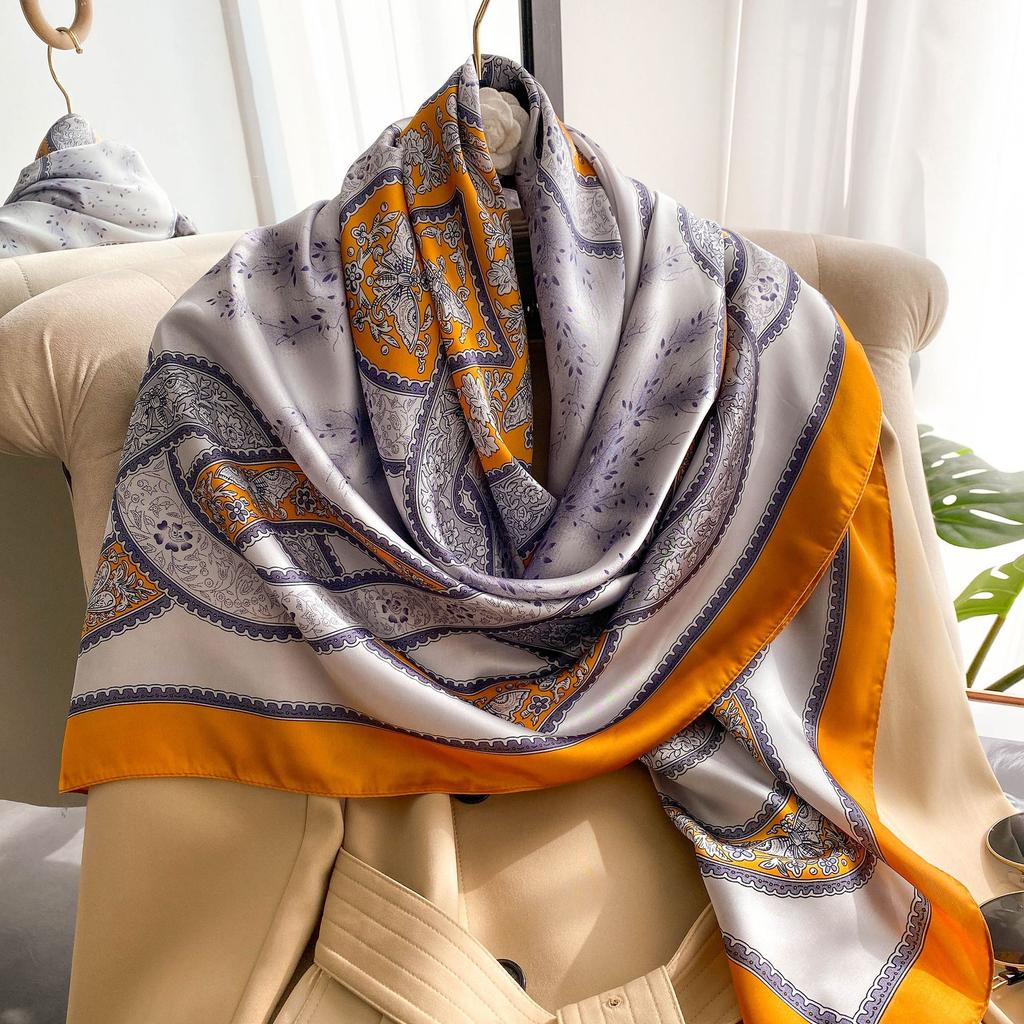 High-quality Luxurious Silk Scarves Headband Scarfs Neck Scarf For Women Chain Silk Scarf Women's Decorative Shawl