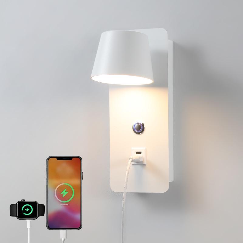 Nordic Rotatable LED Bedside Wall Lamp - Creative, Eye-Friendly, Perfect for Reading and Atmosphere.