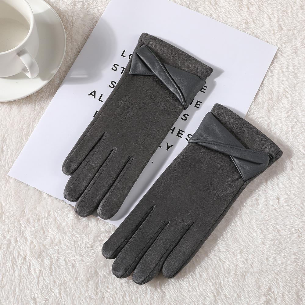 Women's Winter Touchscreen Gloves: Warm, Velvet-Lined, PU Leather, Windproof and Cute for Outdoor Driving & Cycling