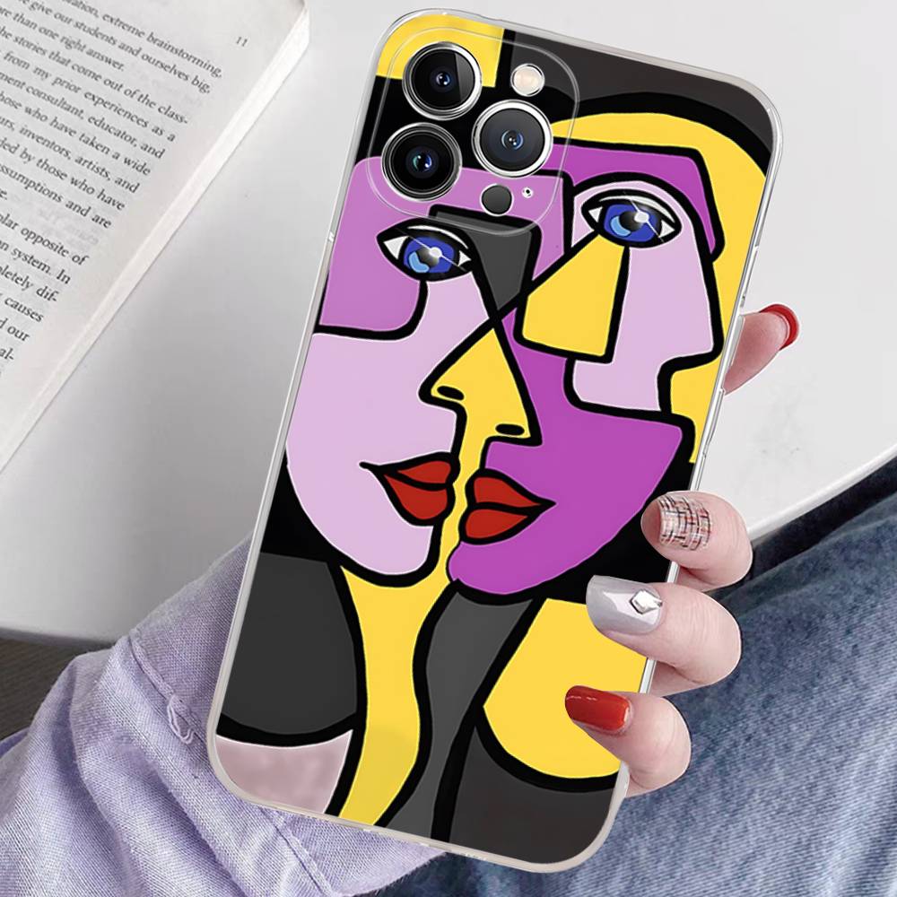 Picasso Abstract Art Transparent TPU Phone Case For IPhone 17 11 12 13 14 15 16 Pro Max 16 Plus Cover