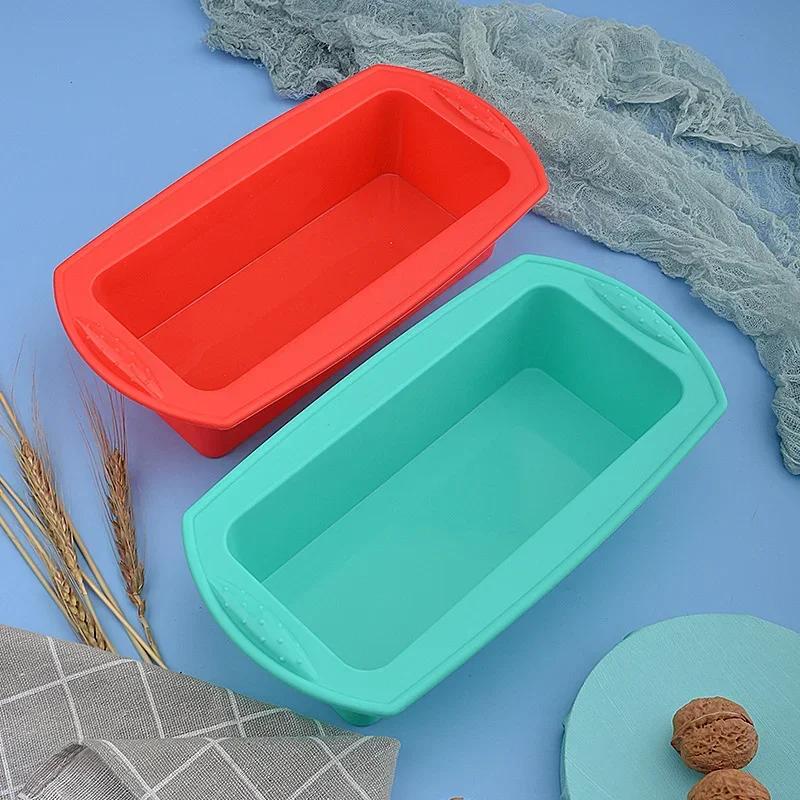 Long Square Baking Mold for Dishes, 11Inch Rectangular Silicone Bread Pan Mold Loaf Toast Bread Pans