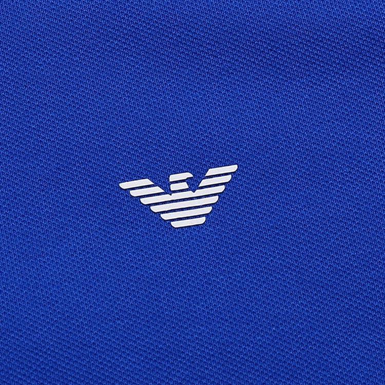 Emporio Armani Ss22 Eagle Logo Cotton Short Sleeve Polo Shirt Men Tops Nautical-Blue 8N1FB4-1JPTZ-0905