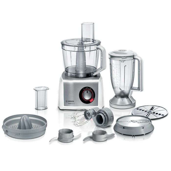 Robot De Cuisine Bosch Multitalent 8 - 1250W - 3.9L - Accessoires Polyvalents - Blanc Et Acier Inoxydable