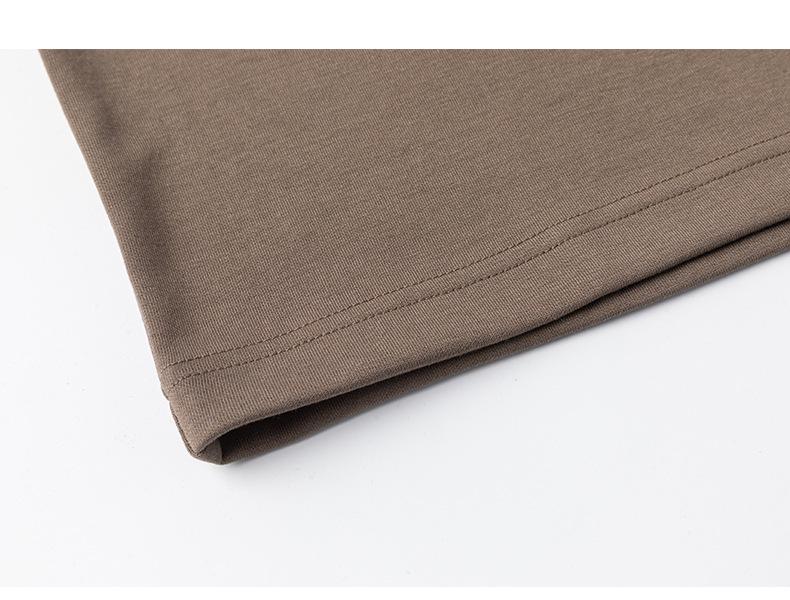 Mu Qiu Menswear | 2026 Spring Trend: Men's Loose Fit Round Neck Long Sleeve T-Shirt with Contrast Stitching