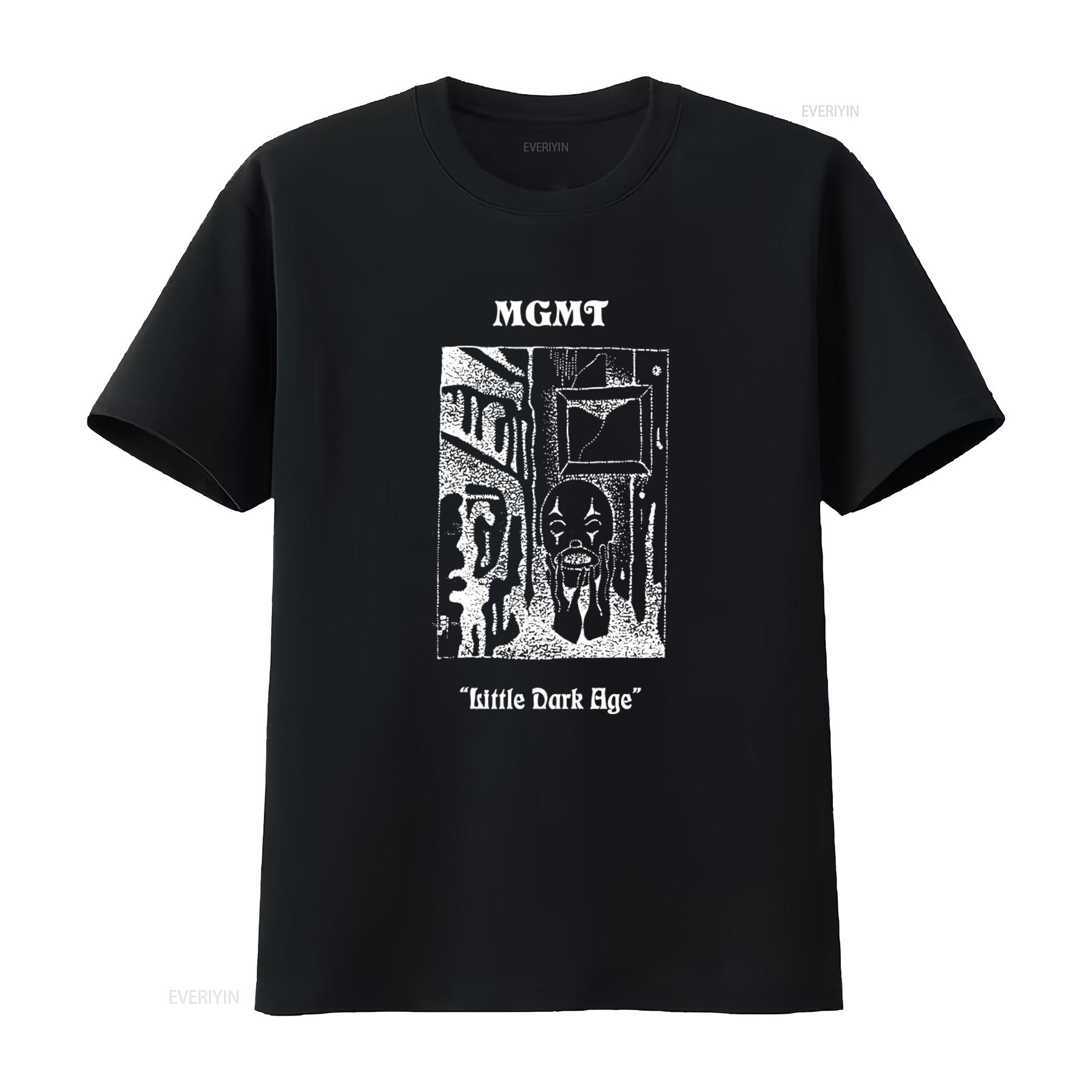 

MGMT Band Little Dark Age Album Cover Art T shirt Merch for Fans vintage Washed Top For Everyday Wear Comfortable Slightly 4XL