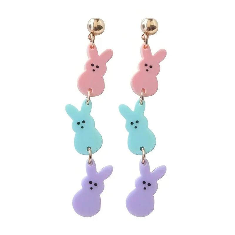 

Handmade Multicolor Acrylic Rabbit Dangle Earrings for Women Girl Easter Festival Jewelry Fashion Statement Earwear 1