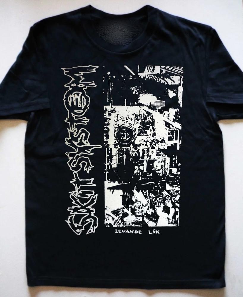 Skitsystem Banda de Música Algodón Pesado Negro Hombres Mujeres Camiseta Unisex