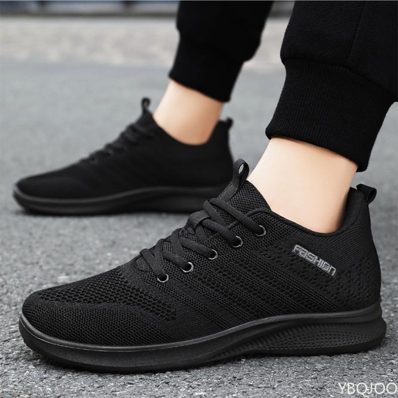 Fashion Men's Sports Spring New Polyurethane Lightweight Casual Single Shoe Solid Color Versatile Mesh Breathable Sports Shoes Sneakers