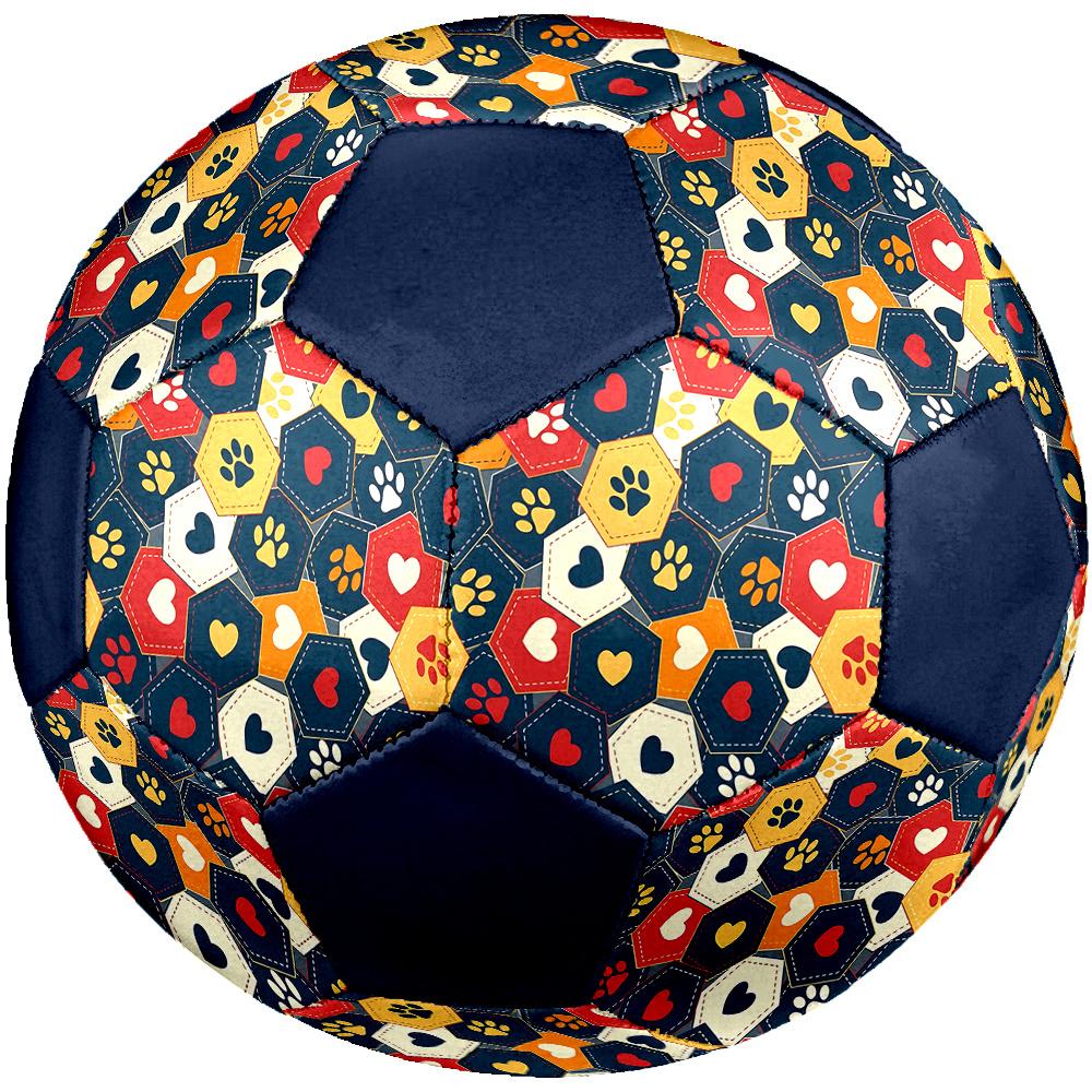 1PC Paw Prints Hearts Soccer Ball Size 5 Football Machine Sewn Indoor/Outdoor Universal Football W123
