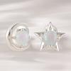 JEWNEL (1+1)Silver 925 Opal Night Sky Moon Star Silver Piercing (2 Types)