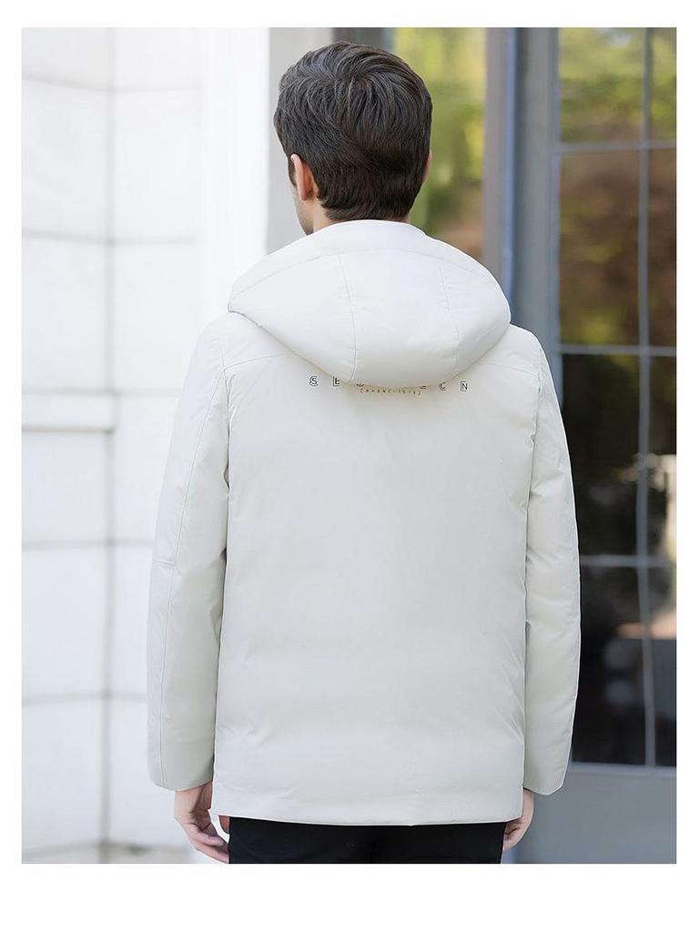 Men's Hooded Winter Down Jacket - Versatile, Thick, and Warm
