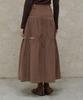 Itove Seoul Corduroy Shirred Long Skirt Brown