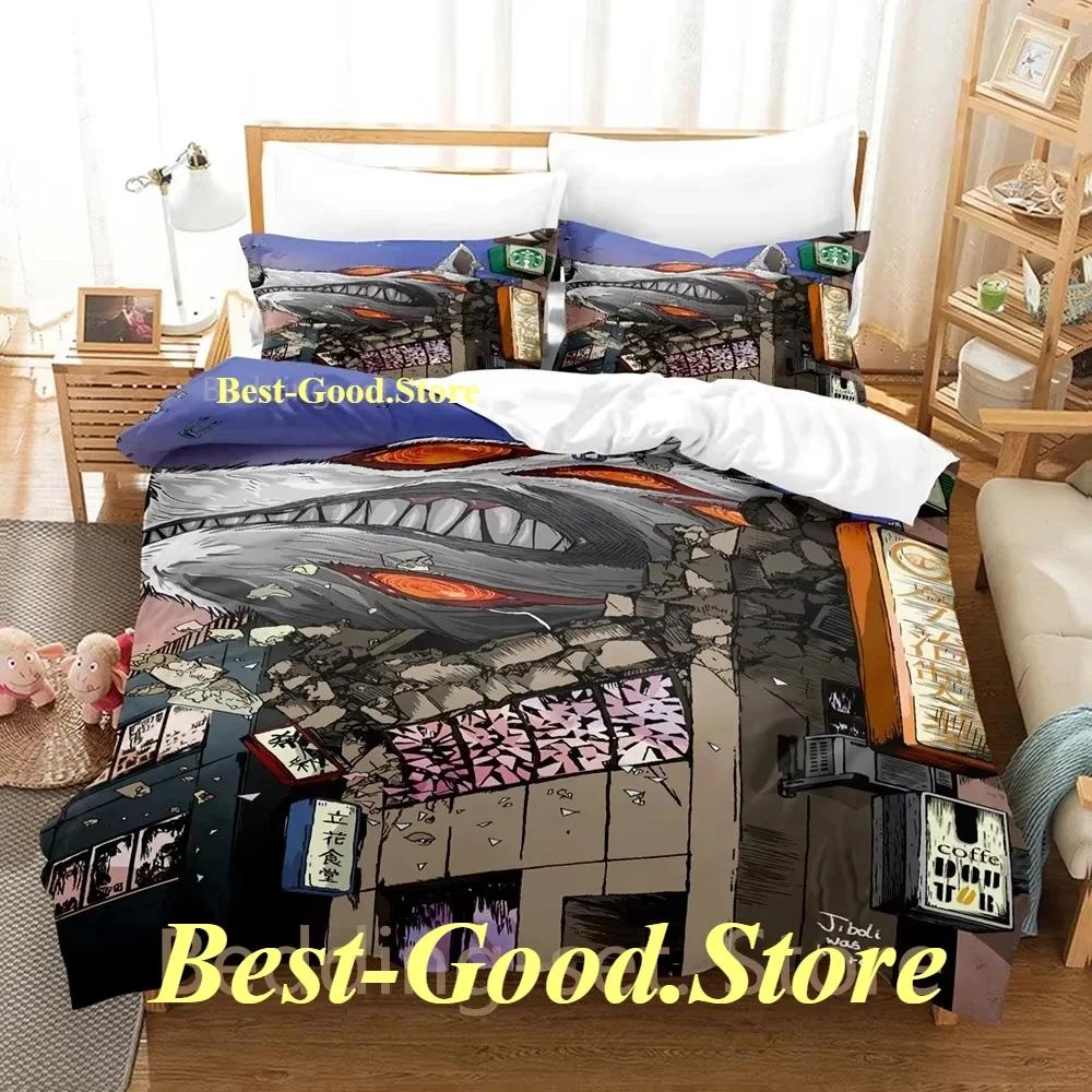 Fox Dveil Kon chainsaw man Bedding Set Printed Bed Set With Pillowcase Bed Duvet Cover Single Double Queen Super King Size