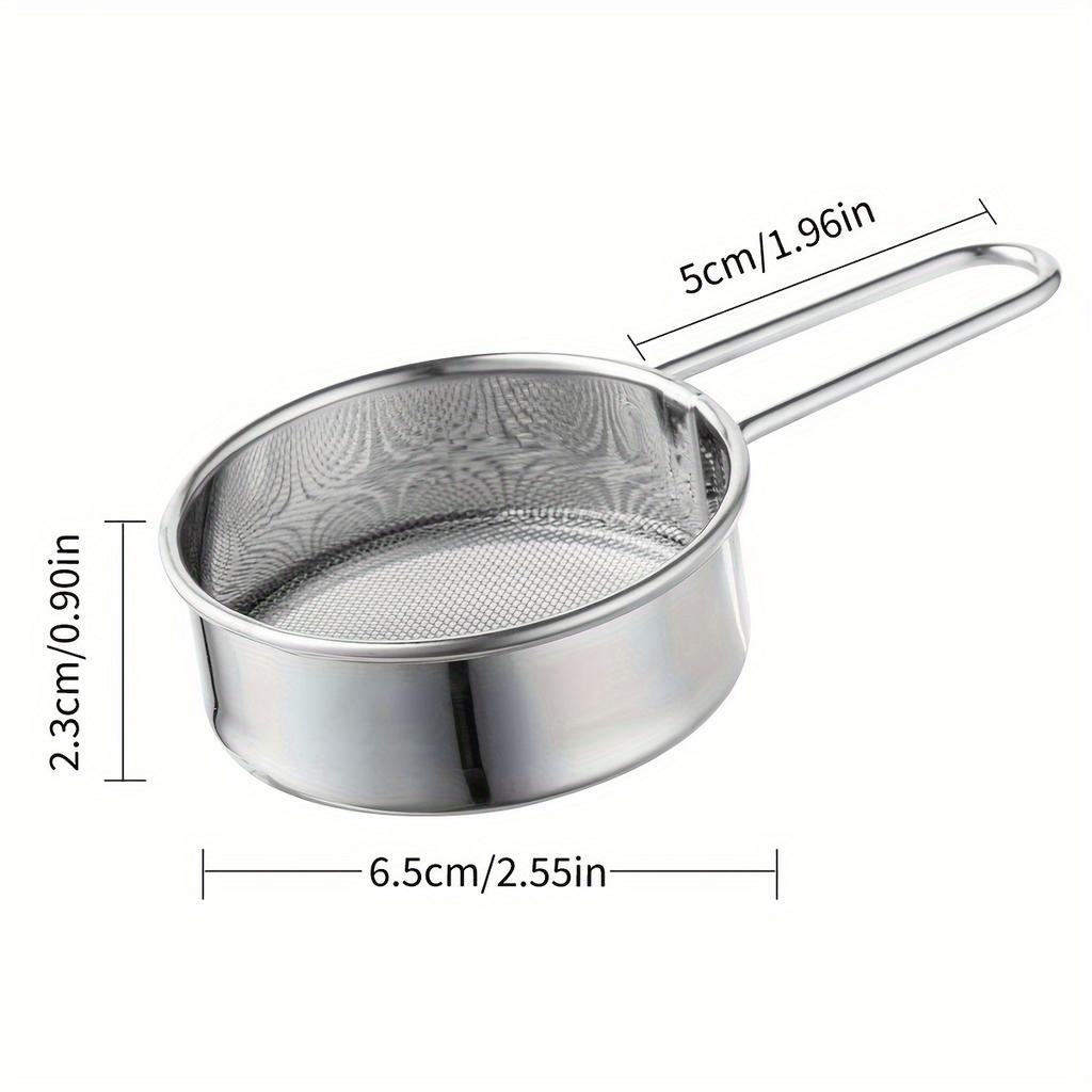 Jemné síto z nerezové oceli, síto na prášek na matchu, kakao, kávu, mouku a moučkový cukr, nezbytný kuchyňský nástroj