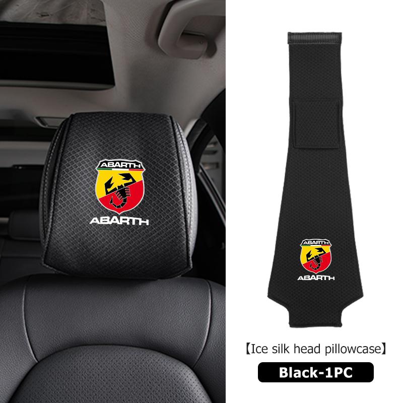 Car Ice Silk Headrest Cover Neck Storage Pillowcase Accessories For Abarth FIAT 500 Ducato Stilo Palio UNO Astra Bravo Tipo