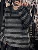 Xiao Wang's 8512 Winter Korean Style Plus Size Striped Pullover Sweater