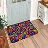 1pc, 2D Flat Printing, Psychedelic Vortex Colorful Pattern Entrance Door Mat