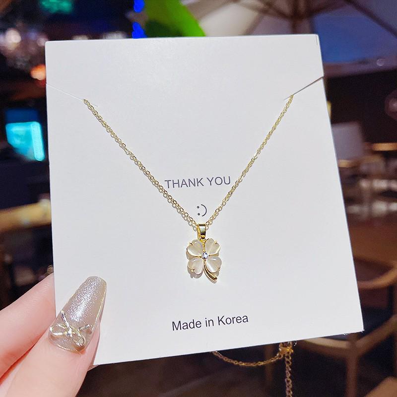 Elegant Zircon Titanium Steel Necklace: Women's Luxury Clavicle Chain with Fashion Pendant