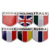 Germany UK Italy USA France Flag Metal Car Badge Decal Sticker, Patriotic Modified Nameplate Emblem For Car Body Exterior