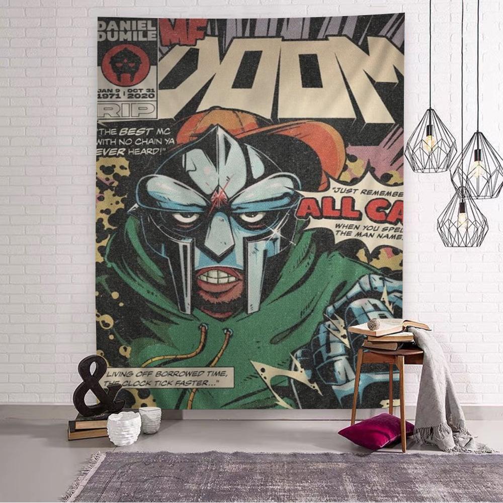 

MF DOOM Сделай сам Настенный гобелен Подвесной Таро Хиппи Настенные ковры Общежитие Домашний декор 74x94cm(29x37in)