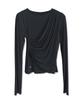 VIVACIOUS Briier Shirring Drape Tee_4 Colors