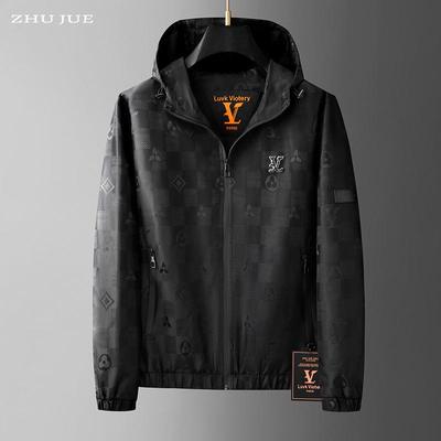 2025 Trendy European Men's Jacquard Hooded Jacket - Dark Pattern Casual Coat
