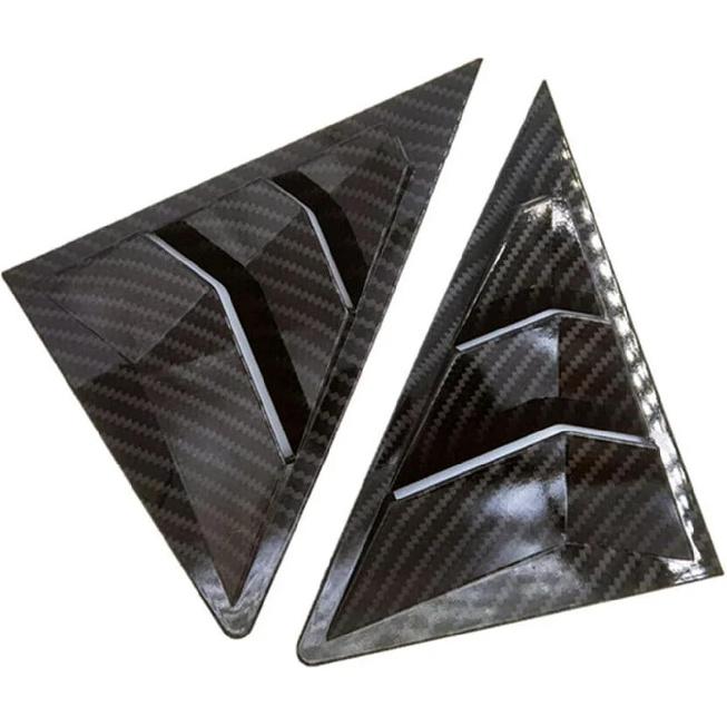 2Pcs Rear Louver Window Compatible for Toyota Mark X Reiz 05-09 ABS Carbon Fiber Side Shutter Cover Trim Sticker Vent Scoop Accessories