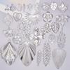 6pcs Silver Color Plant Tree Leaf Flower Charms For Jewelry Making Earring Necklace Connector Stainless Steel Charm Pendant Bulk