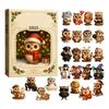 2025 Christmas Countdown Calendar 2D Acrylic Owl Ornament 24 Days Countdown Calendar for Xmas Navidad Party Supplies