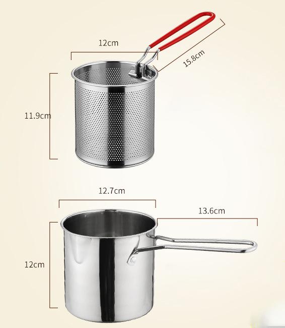

Фритюрница из нержавеющей стали, фритюрница, мини-фритюрница, многофункциональная фритюрница для приготовления пищи на открытом воздухе, для кухни, кемпинга, пикника