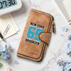 Fashion New York Brooklyn Print Long Wallet Multi Slot Card Holder Portable Money Purse for Daily Use