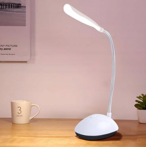 Battery-powered White Wireless LED Desk Lamp