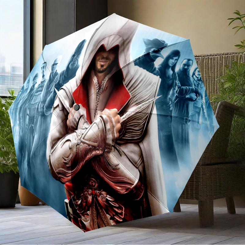 Assass Warrior Umbrella Folding umbrella, automatic umbrella 8-Frame for Travel, camping Use Gift for Halloween Christmas