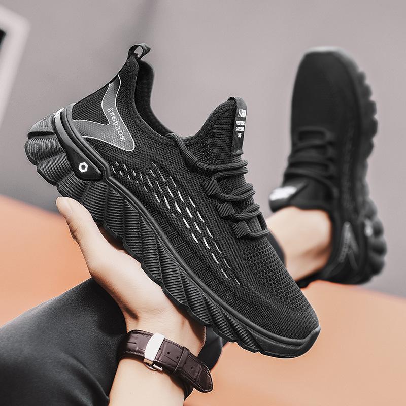 Summer new fashion casual shoes low-top lace-up fly-woven sports shoes outdoor sports running shoes men's one 2025