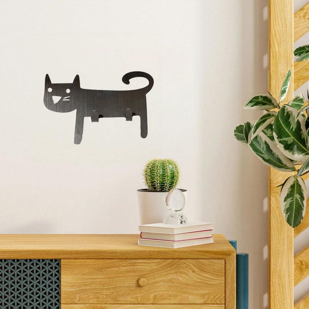 Metal Wall Hook for Towels, Rustproof, Waterproof, Cat Design, for Bathroom Door
