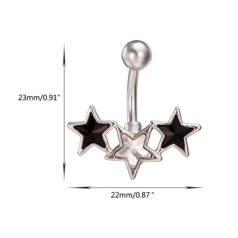 Pentagramm-Bauchnabelring, Nabelpiercing, Hexenschmuck, Hexerei-Schmuck, Bauchnabelpiercing, Stern-Bauchringe für Frauen