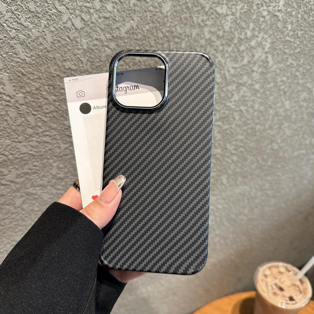 Carbon Fiber Kevlar Pattern PC For Magsafe Magnetic Case For iPhone 17 Air 16 15 14 Plus 13 12 Pro Max Shockproof Cover