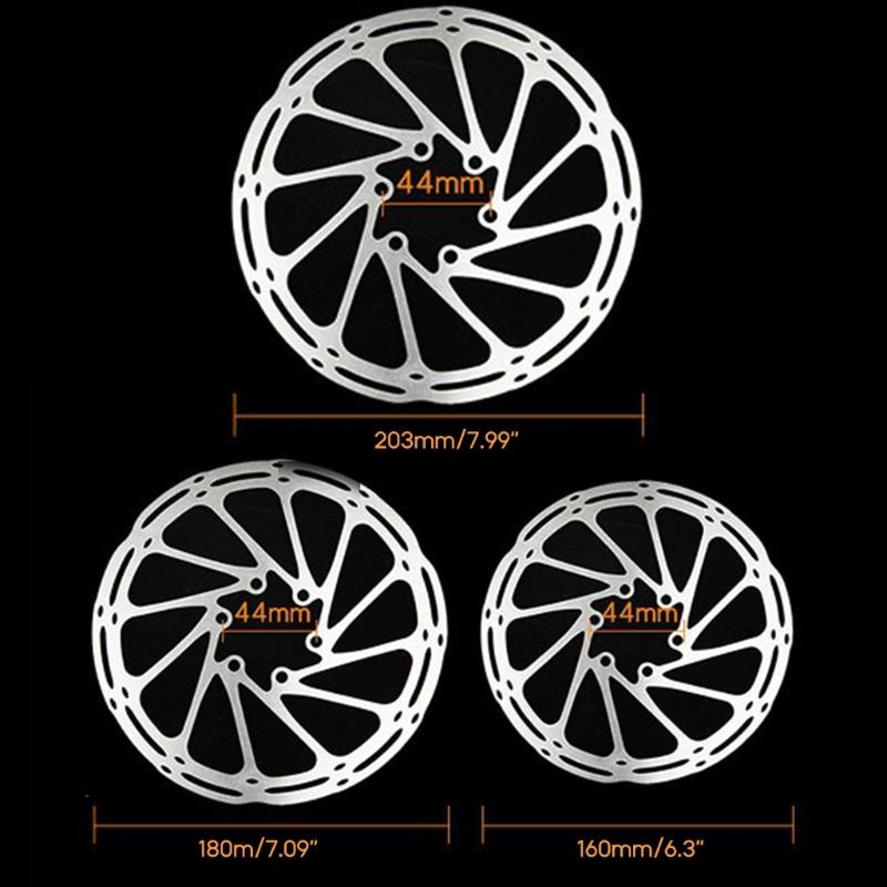 2Pcs 160mm /180mm /203mm Disc Brake Rotors with Bolts Bicycles Disc Brake Rotors for Road Bike, Mountain Bike, MTB