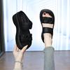 High-end thick-soled cool slippers for women's summer outer wear, new models, not tired feet to increase height, soft-soled beach one-word sandals