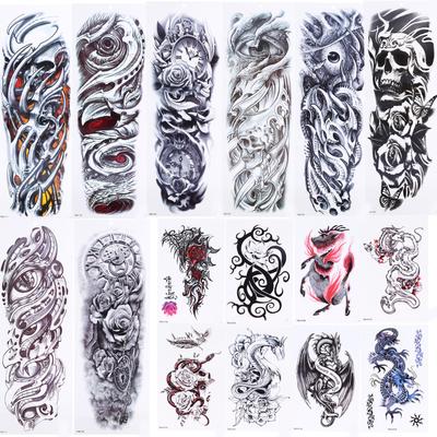 16pcs Fake Tattoo Stickers Temporary Waterproof Large Body Art Tattoos for Arms Legs