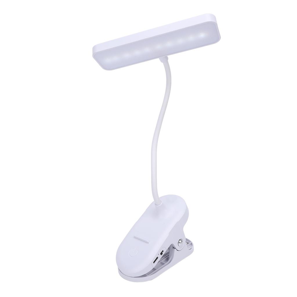 Desk Clip On Lamp 3 Color Temperature Stepless Dimming Rechargeable LED Desk Lamp with Clamp Reading Light for Headboard Bed