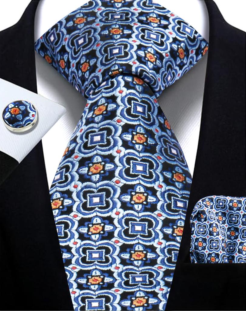 Mens Tie Paisley Jacquard Woven 8Cm Formal Business Wedding Necktie Pocket Square Set Suit Cravat High Quality Handmade Gravata