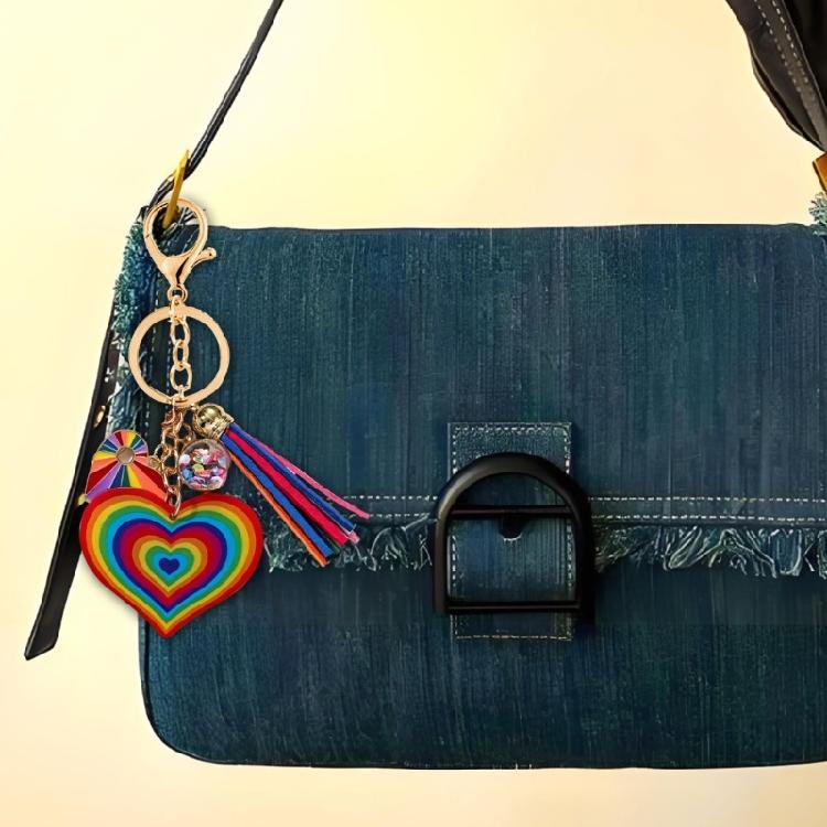 Charm Love Theme Keychain Tassels Detail Great As Friendship