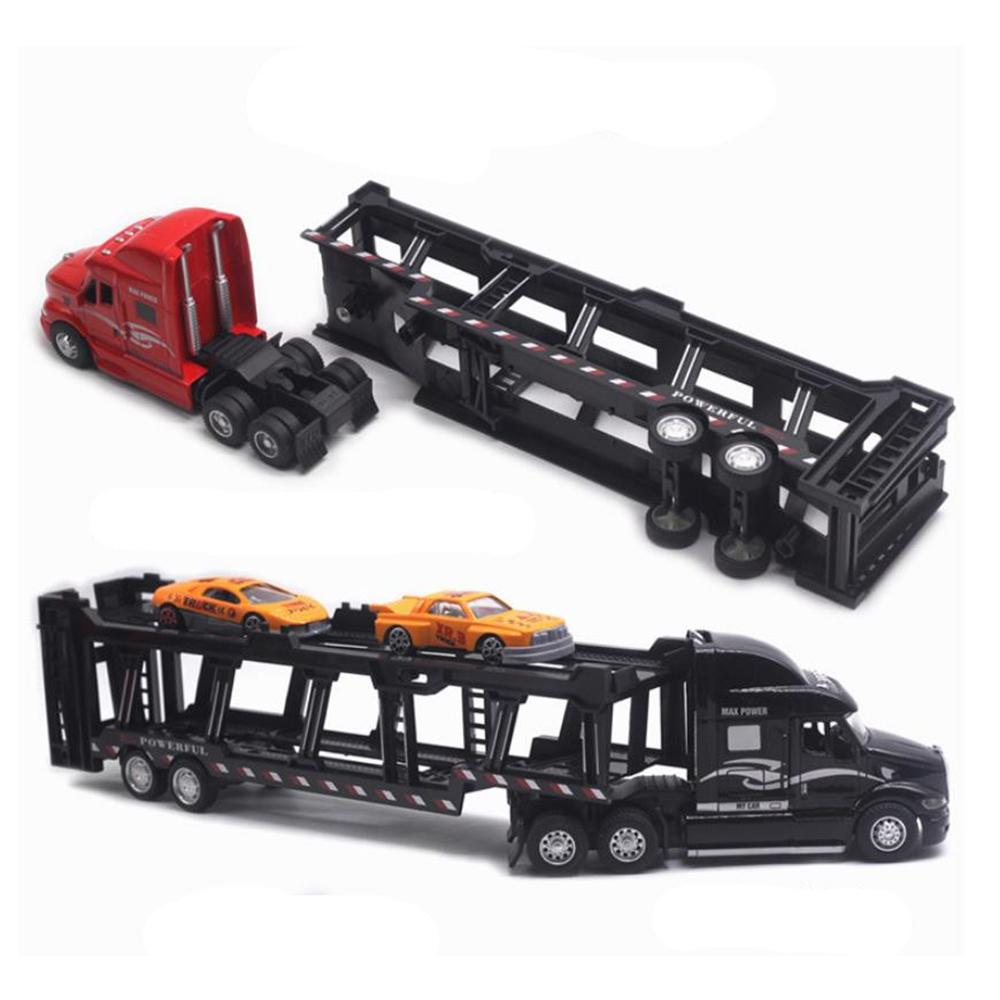 1/48 symulacja pojazdu transportowego odlewanego ciśnieniowo, aluminiowy model ciężarówki z lekkim efektem dźwiękowym, samochodzik-zabawka